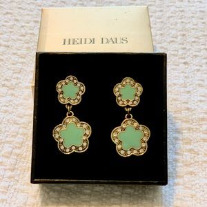 Heidi Daus Easy Does It Enamel & Crystal Dangle Earrings Turquoise